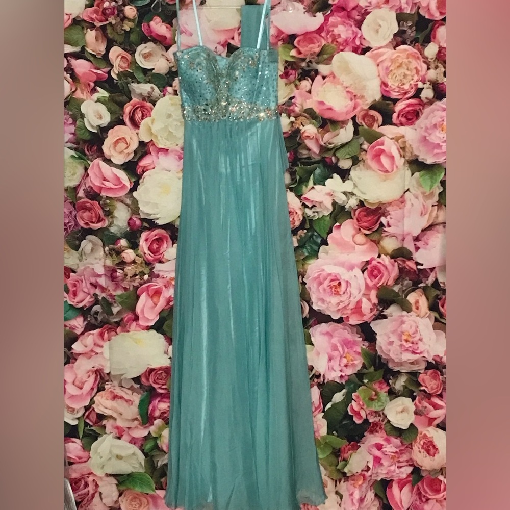 Cyan Blue May Queen Dress.